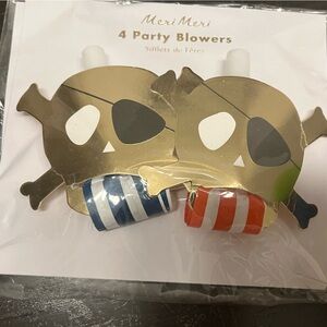 Meri Meri 4 Party Blowers Pirate Theme